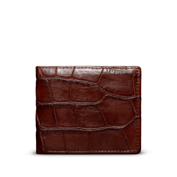 Front view of Alligator Billfold - Walnut on plain background