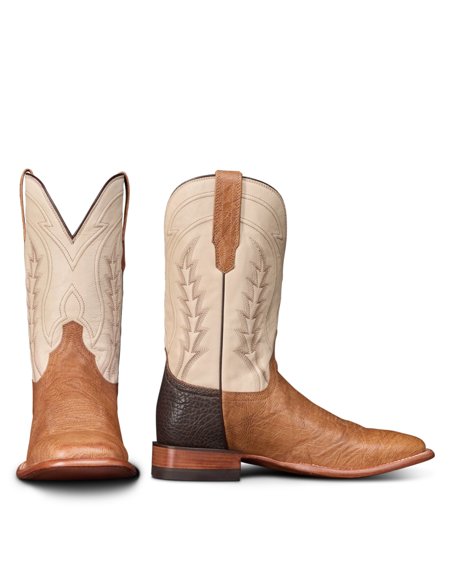 Pair view of The Doc - Tan / Bone Calfskin on plain background