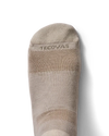 Toe view of Mid-Calf Striped Sock (2-Pack) - Grey/Orange on plain background