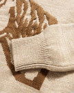 Closeup view of Women's Horse Crew Neck Sweater - Oatmeal