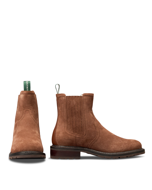 Pair view of The Chelsea Shearling - Bourbon Suede on plain background