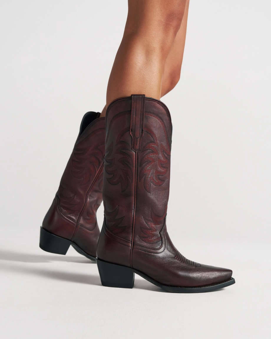 View of The Annie - Black Cherry Cowhide