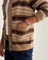 Closeup detail view of Men's Shawl Collar Cardigan Serape Sweater - Multi