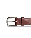 Front view of Men's Cowhide Belt II - Hazelnut on plain background