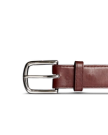 Front view of Men's Cowhide Belt II - Hazelnut on plain background