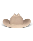 Back view of Cattleman Wool Cowboy Hat - Khaki on plain background