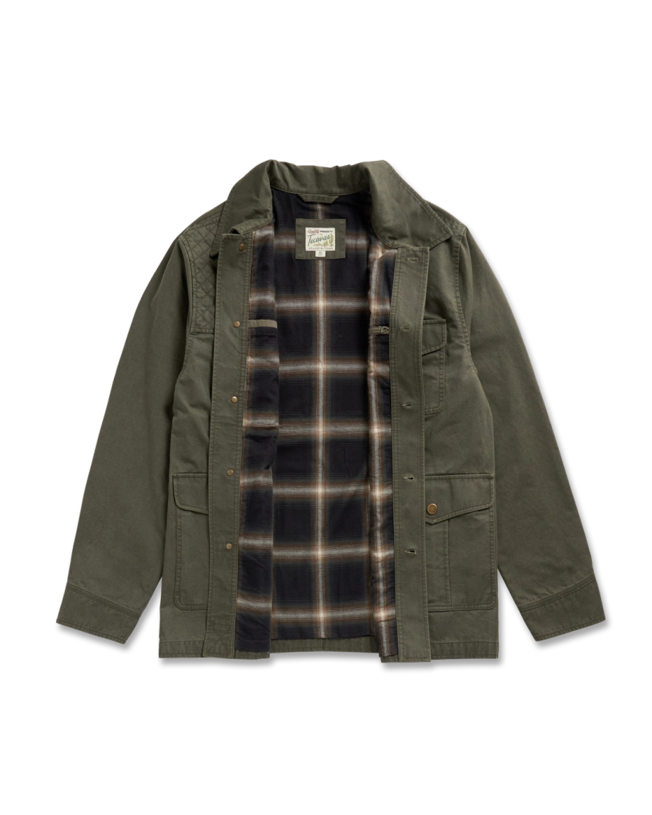 Front view of Men's Field Jacket - Dark Olive on plain background