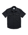 Closeup detail view of Men's Performance Western Pearl Snap SS - Black