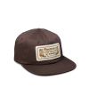 Quarterfront view of Fine Boots Flat Brim Hat - Brown on plain background