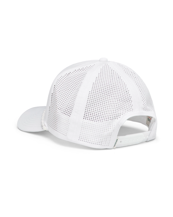 Quarterback view of Quality Made Performance Trucker - White on plain background