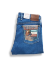View of Men's Slim Straight Heritage Denim - Medium Blue