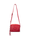 Front view of Horseshoe Topzip Crossbody - Crimson on plain background