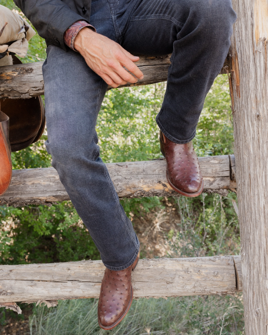 The Wyatt Men's Cowboy Boot - Brown ostrich | Tecovas