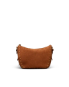Front view of Slouchy Shoulder Bag - Saddle on plain background