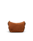 Front view of Slouchy Shoulder Bag - Saddle on plain background