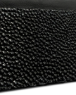 Closeup view of Men's Stingray Card Case - Jet Black