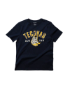 Front view of Wolf Mascot Tee - Navy/Gold on plain background