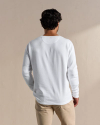 Closeup detail view of Long Sleeve Standard Issue Waffle Henley - White