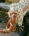 View of The Annie - Pecan / Bone Cowhide