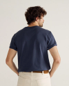 Closeup detail view of Men's USA Pocket Tee - Navy / White