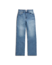 Front view of Women's Vintage High Rise Jean - Light Wash on plain background