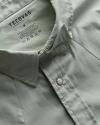 closeup image of the men's easywear pearl snap in sage 