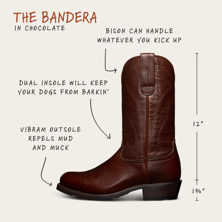 Men's Roper Work Boots, The Bandera - Chocolate