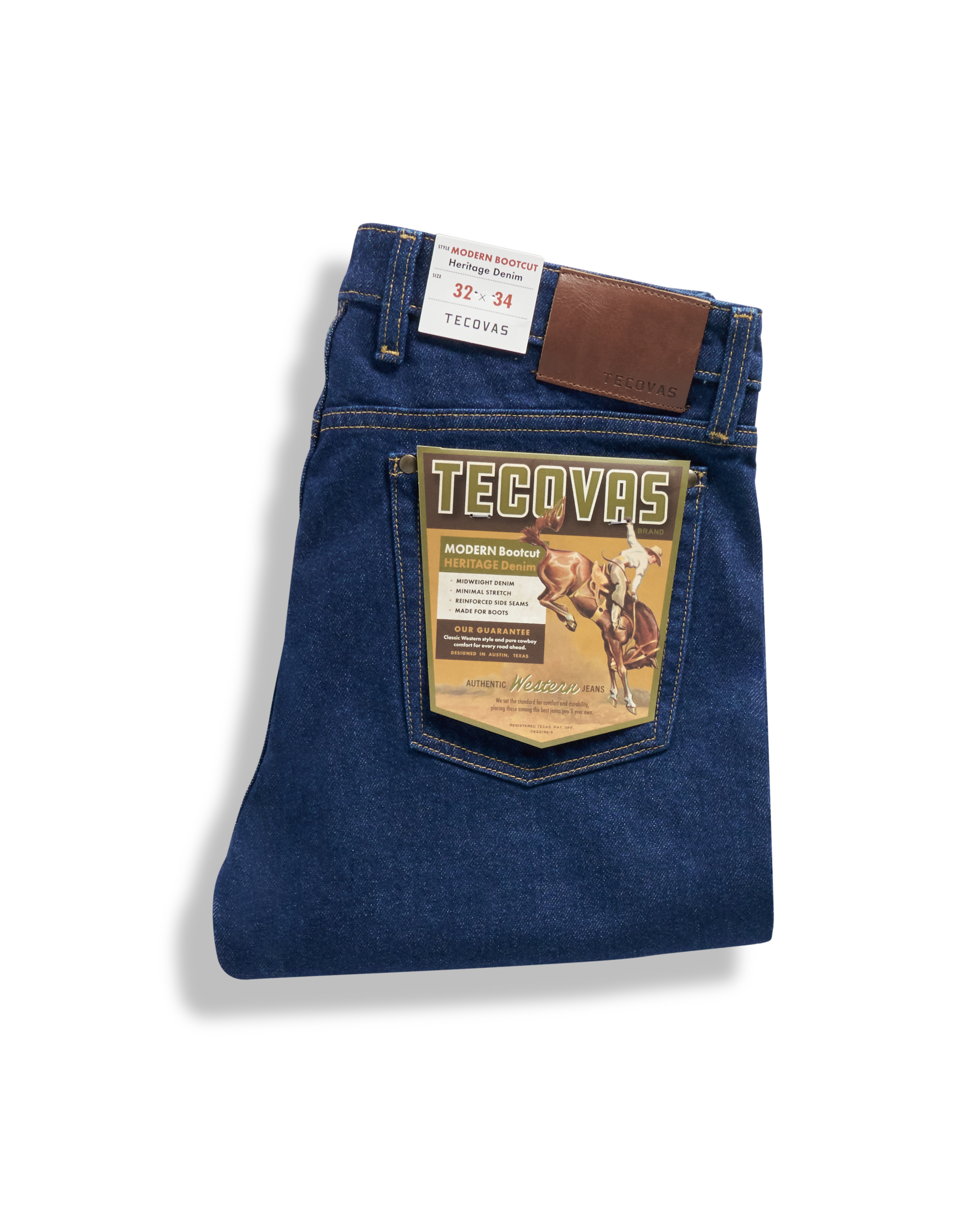 View of Men's Modern Bootcut Heritage Denim - Dark Blue