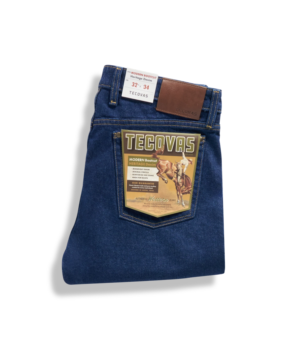 View of Men's Modern Bootcut Heritage Denim - Dark Blue
