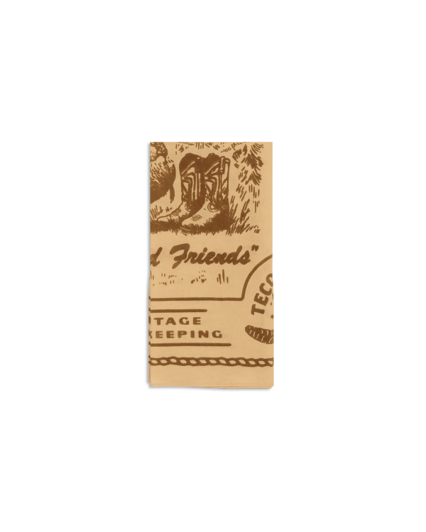 Folded view of Tecovas x Mossy Oak Bandana - Khaki on plain background