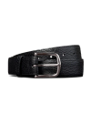 Unbuckled view of Men's Bison Belt II - Midnight on plain background