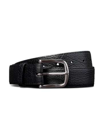 Unbuckled view of Men's Bison Belt II - Midnight on plain background