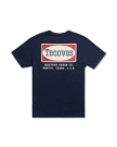 Closeup detail view of Men's Oval Tecovas Pocket T-Shirt - Navy/Red