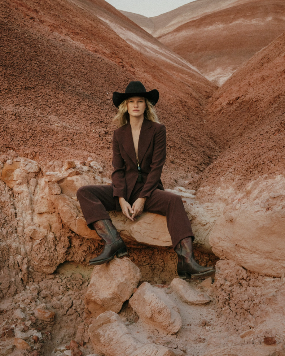 View of The Annie - Black Cherry Cowhide