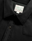 Closeup detail view of Men's Sawtooth Pearl Snap Shacket - Black
