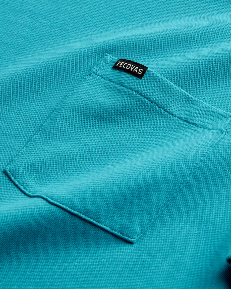 Closeup detail view of Men's Standard Issue Pocket Tee SS - Teal