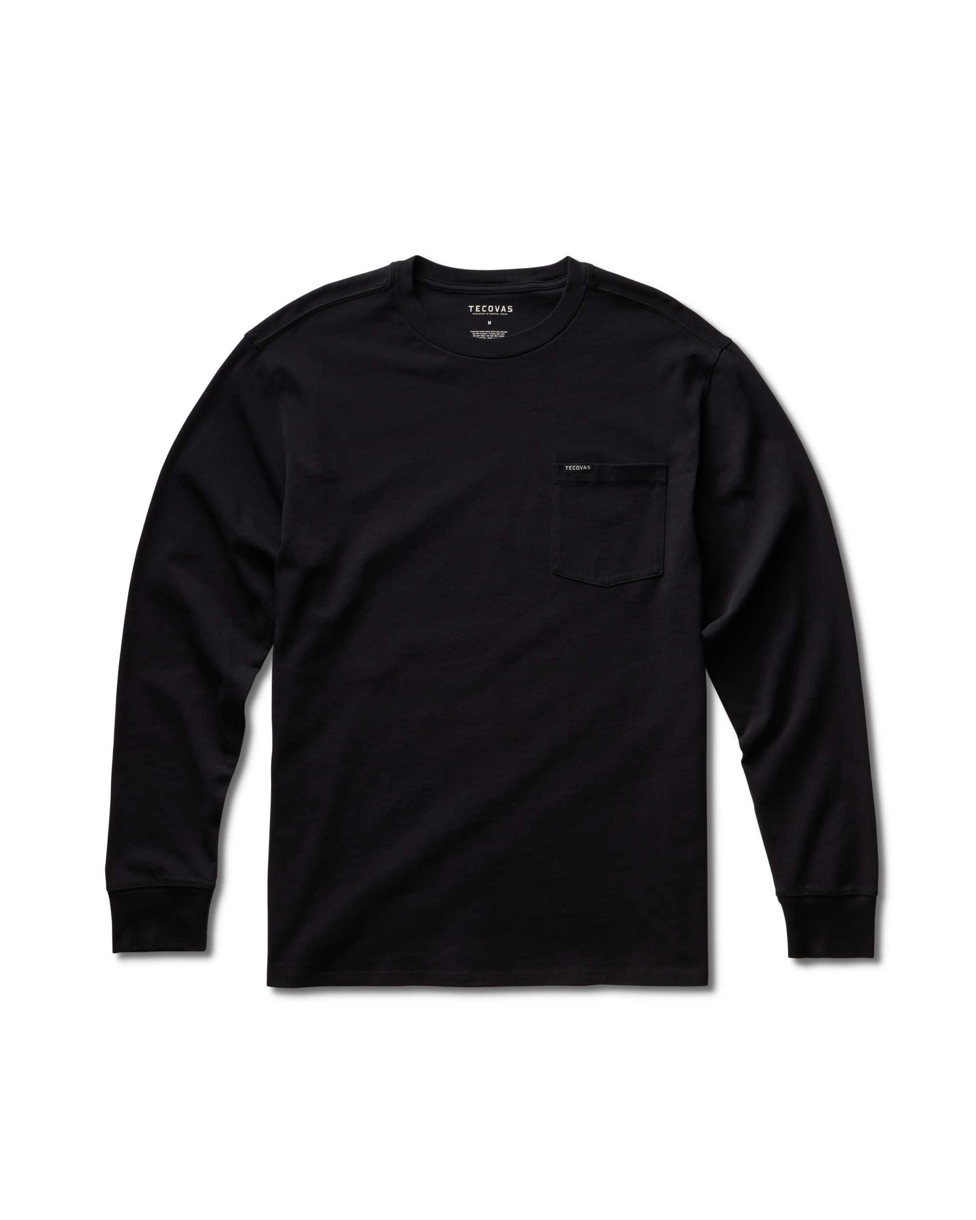 Closeup detail view of Long Sleeve Standard Issue Pocket Tee - Black