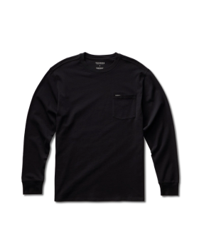 Closeup detail view of Long Sleeve Standard Issue Pocket Tee - Black