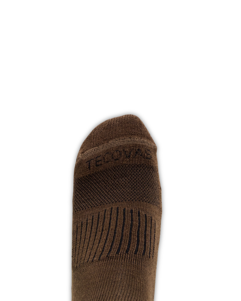 View of Boot Socks - Navy / Brown / White