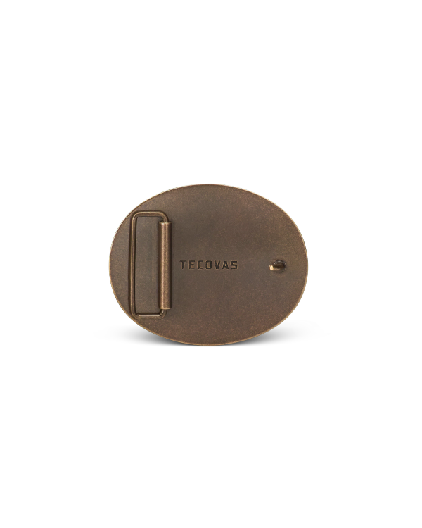 Back view of Eagle Buckle - Antique Brass on plain background