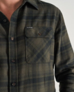 Closeup view of Men's Everyday Flannel LS - Black / Gray