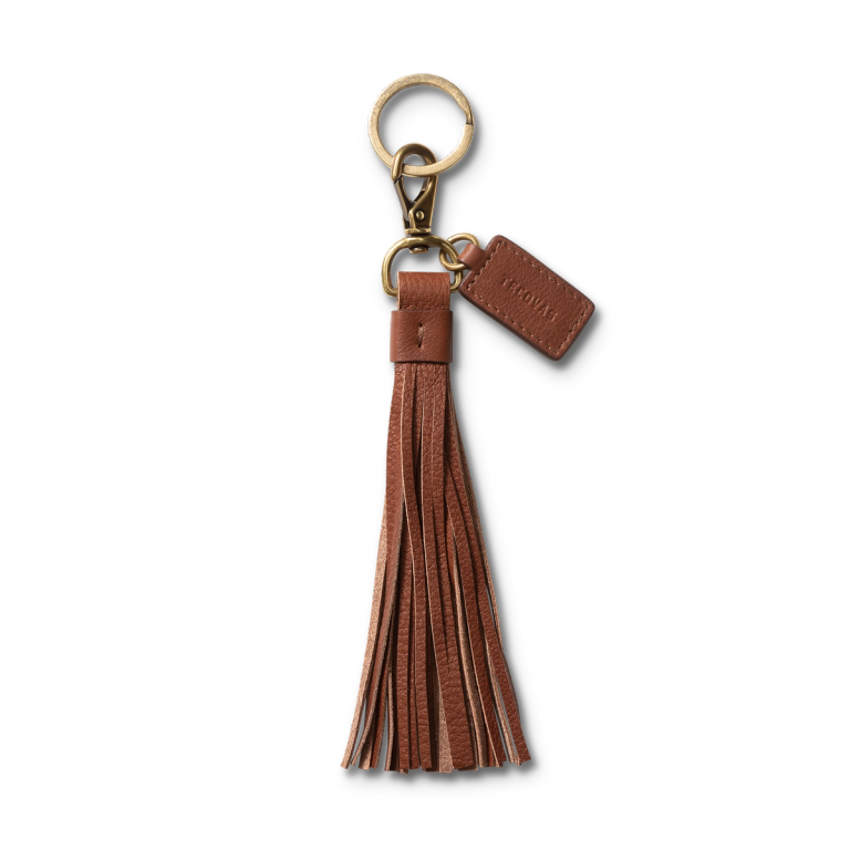 Leather Tassel Key Ring - Fawn Bovine