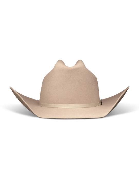 Front view of Cattleman Wool Cowboy Hat - Khaki on plain background