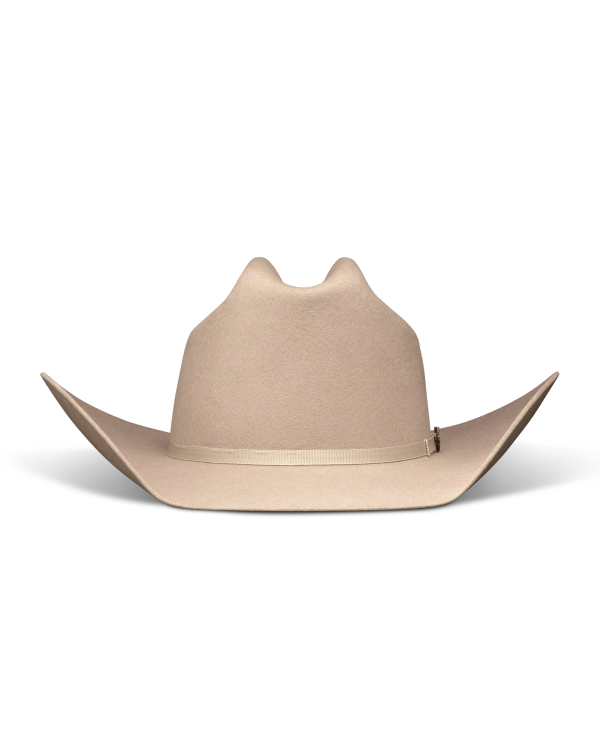 Front view of Cattleman Wool Cowboy Hat - Khaki on plain background