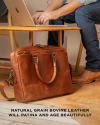 Image of The Barlett Slim Briefcase under a table. 