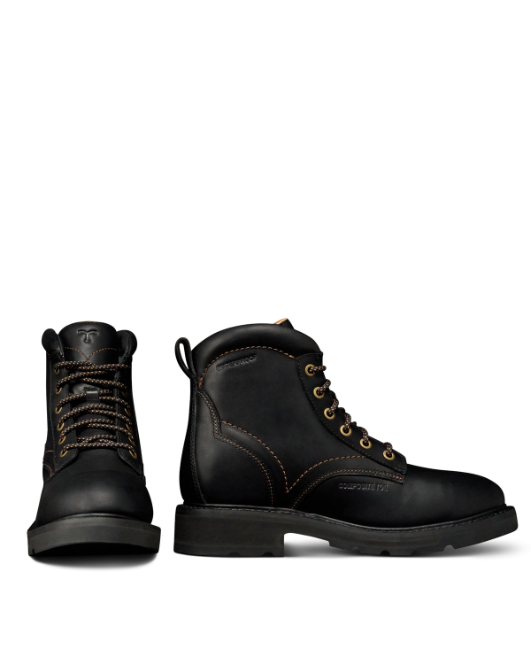Pair view of LongHaul Waterproof Lace Up Composite Toe Work Boot - Midnight on plain background