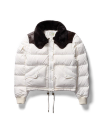 Front view of Women's Puffer Jacket - Cream on plain background