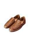 Quarterfront view of The Mateo - Butterscotch Cowhide on plain background