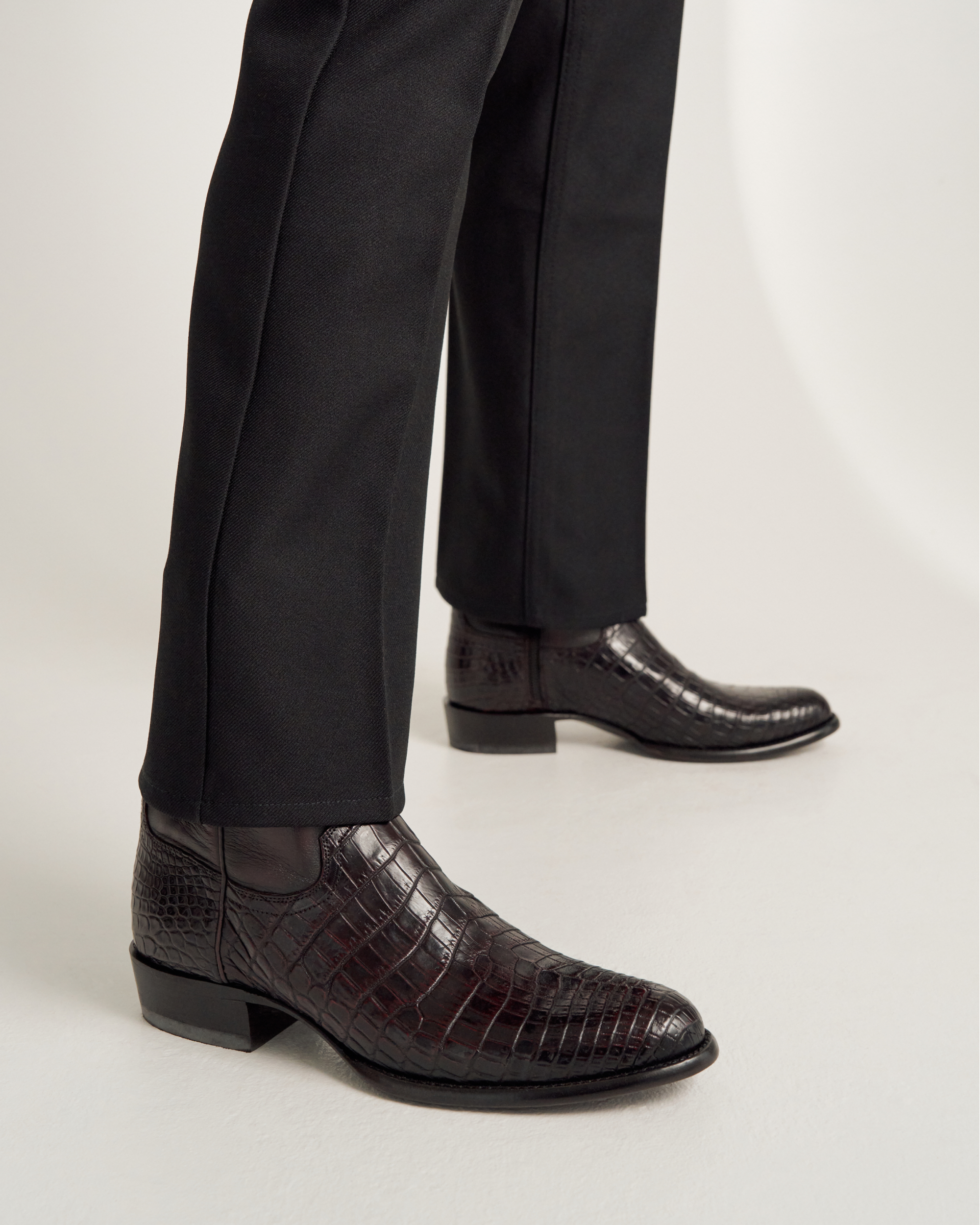 The Dean in Black Cherry Crocodile - Men's Zip Boot | Tecovas