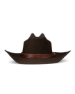 Front view of Cattleman Birthday X Hat - Dark Brown on plain background